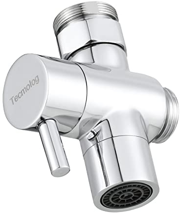 CIENCIA Messing Spültisch-Ventil Umschalter Verteiler für Küche oder Bad, Wasserhahn-Adapter 3-Wege-Wasserhahn-Umstellventil, teil M22 X M24, poliertes Chrom, SBA021C