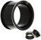 Treuheld® | 6mm Ohr Flesh Tunnel aus Chirurgenstahl in Schwarz | mit Gewinde | Double Flared Ohrtunnel | dünner Rand | hautfreundlich antiallergen