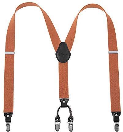 Lafayon Hosenträger Herren mit 4 Clips, Y-Back 3,5 cm Breit Hosenträger Heavy Duty Verstellbar und Elastisch mit Starken Metallclips