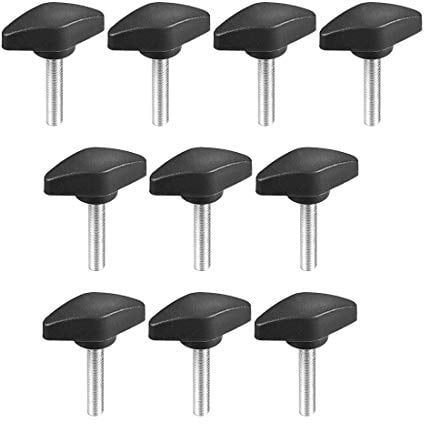 sourcing map 10 Stück Sternschraube Sternkopf Sterngriff Klemmknopf Außengewinde T-Form M6 x 30 mm