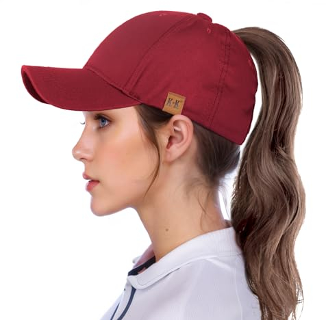 BLURBE Dame Baseball Kappe - Baseball Cap Für Pferdeschwanz, Unisex Einstellbar Ponytail Baseballmütze UV Sonnenhut Verstellbar Baumwolle Sport Cap Hip-Hop-Hut