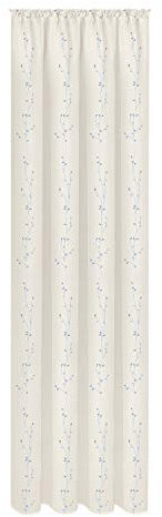 Feel of Nature Fertigschal FREIA aus 100% Bio-Baumwolle, halb-transparent, mit Stickeri 40739 | Maße: 245 x 140 cm | Farbe: Nebelblau