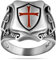 Freimaurer Templer Kreuz Rote Emaille Sterling Silber 925 Ringe Handmade Schmuck Juwelen Silverzone77