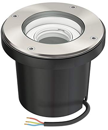 ledscom.de Bodeneinbauleuchte BOFU für außen, IP67, schwenkbar, edelstahl, rund, 150mm Ø, 1x GU10 max. 15W