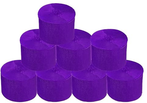 Krepppapier-Rollen, Lila, für Hochzeit, Geburtstag, Babyparty, Fest, Dekoration, Regenbogen-Bastelzubehör, Wohnzimmer, Schlafzimmer, Wohndekoration, 8 Stück