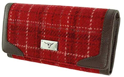 Glen Appin Harris Tweed Ladies Bute Fold-Over Purse LB2000 (Colour 102 Red)
