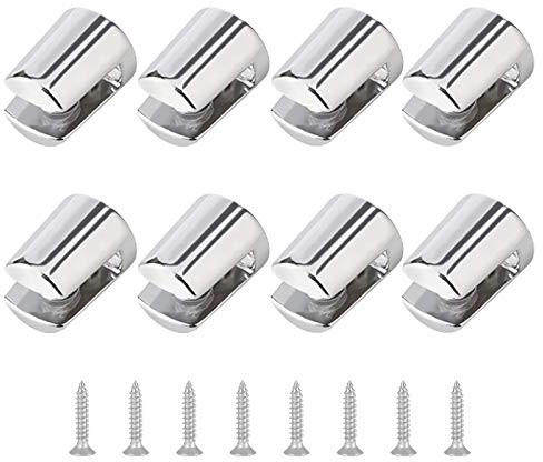 UFURMATE Glasregalhalterung, 8 Stück, Wandmontage, verstellbare Glasregal-Klemmen, poliertes Chrom, Zinklegierung, Glasklemmen, Halterungen für 4–6 mm Glas