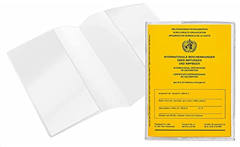 Impfpass Hülle neuer Impfpass 93 x 130 mm | Schutzhülle für Impfausweis neu | oft ausgestellt nach 2008 | Ausweishülle für internationales Impfbuch | doppelseitig transparent (10 Stück)