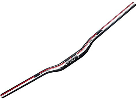 Manubrio per Mountain Bike, Fibra di Carbonio Ultraleggero Manubrio 31,8 mm Riser Bar Piatto, Bici da Strada Manubrio, Lunghezza 580/600/620/640/660/680/700/720/740/760mm Rosso,Rise,720mm