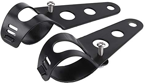 support de phare additionnel,grille phare moto fixation,fixation phare additionnel moto Support de Montage de Phare de Moto 35 43mm pour Cafe Racer(le noir