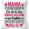 Urhome Kissenbezug mit Spruch Mama 40cm x 40cm Kissen ohne Füllung Dekokissen Weiß Kuschelkissen waschbar Kopfkissen Zierkissen Geschenk zum Geburtstag Muttertag