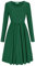 Mustwearit New Womens Ladies Frankie Smock Swing Skater Dress Ladies Flared Ruched Gathered Waist Dress UK 8-26 Bottle Green