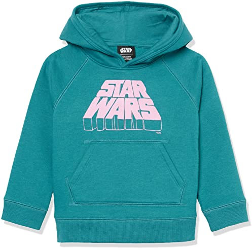 Amazon Essentials Disney | Marvel | Star Wars | Frozen | Princess Mädchen Fleece-Kapuzenpulli, Star Wars Logo, 10 Jahre