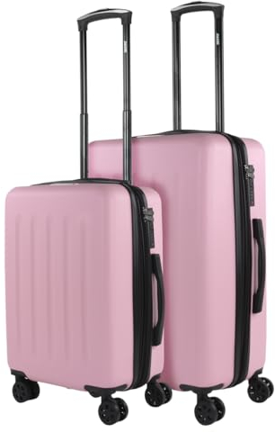 SKPAT - Valises. Lot de Valise Rigides 4 roulettes - Valise Grande Taille, Valise soute Avion, Bagages pour Voyages.Ensemble Valise Voyage. Verrouillage à Combinaison, Rose