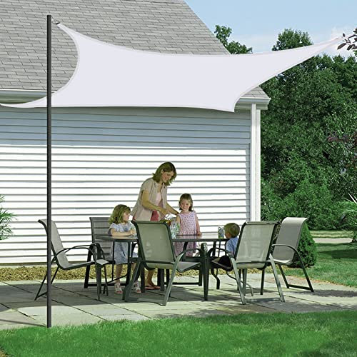Toldo Vela Impermeable Exterior Terraza, Cuadrado 3.6x3.6m, Toldos Velas de Sombra para Patio Jardin, Tela Oxford Resistente, 95% Protección Rayos UV, para Jardim Pérgola - Blanco