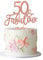 Blumomon 3 Pack 50 & Fabulous Cake Topper Rose Gold Glitter Cheers to Happy 50th Birthday Cake Toppers Fifty and Fabulous Cake Pick Decorations for 50th Wedding Anniversary Birthday Party Supplies