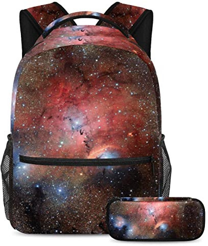 Starry Sky Galaxy Schultaschen-Set für Teenager, Mädchen, Jungen, Kinder, Studenten-Büchertasche, Rucksack mit Federmäppchen für Primär-Sekundär-Junior