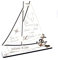 DEKOLANDO Goldene Hochzeit Deko Hochzeitstag 50 Jahre Jubiläum mit Wunschnamen Datum Holz Aufsteller Schiff - EIN gemeinsamer Weg, Hand in Hand - 18 x 20 cm