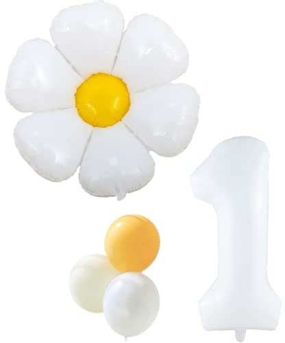 DIWULI Gänseblümchen Deko Geburtstag 1 Jahr Set Blumen