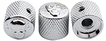 Guyker Guitar Bass Potentiometer Control Knobs with 6mm Dia. Shaft Pots - 3PCS Skeleton Style Top Dome Speed Tone Volume Knob Replacement for Electric Guitar or Precision Bass - Chrome