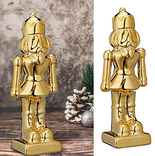 Schiaccianoci decorativo, dolomite, altezza 19 cm, oro, statuetta decorativa per decorazioni natalizie scintillanti (1 schiaccianoci oro)