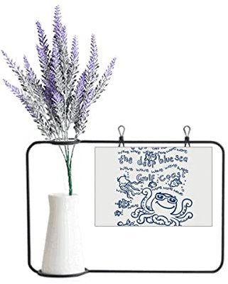 no/no Blue Octopus Marine Life Pattern Artificial Lavender Flower Vase Bottle Card