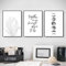 EXQULEG 3er Premium Poster Set, Schwarze und weiße Feder Leinwand Bilder, Wandbilder, Leinwand Kunstposter Wanddeko für Wohnzimmer Schlafzimmer, Ohne Rahmen (21x30cm)