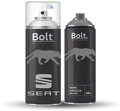 Bolt Spray Premium Paint - PACK SPRAY PINTURA BICAPA PARA SEAT METALIZADO + BARNIZ 1K 400ML - LS5Y/V6 AZUL MAR EFFECT