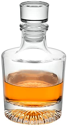 Globe Pyramide Vintage Crystal Decanter (24 oz) - Crystal Alcohol & Liquor Container Bottle for Pouring Whiskey, Scotch, Bourbon, Tequila, Vodka & Other Spirits - Liquor Glass Decanter with Stopper