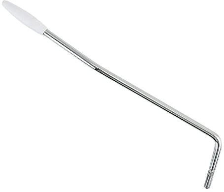 Wilkinson 4,8mm Enroscar Palanca de Tremolo Vibrato Arm para Guitarra Eléctrica Fender Mexico Strat, Cromado con Punta Blanca
