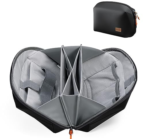 K&F Concept 4L Electronic Tech Pouch, Portable Camera Accessory Cable Organizer Bag, Large Capacity Waterproof Tech Bag for USB Cable, Power Bank, Camera Lens Filter, SD Card, Mouse