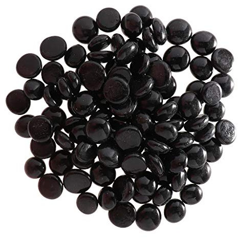 Flat Marbles Pebbles Glass Gems for Vase Fillers Party Table Scatter Wedding Decoration Aquarium Decor 100Pcs (Black)