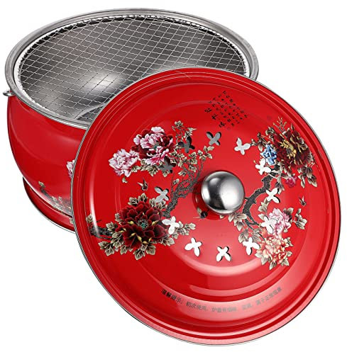 Happyyami 1 Satz Holzkohle Gebackene Kohlen Becken Mini-grill Campingkocher Mülleimer Holzofen Im Freien Tischgrill Bbq-grill Eisen Tasche Haushaltsprodukte