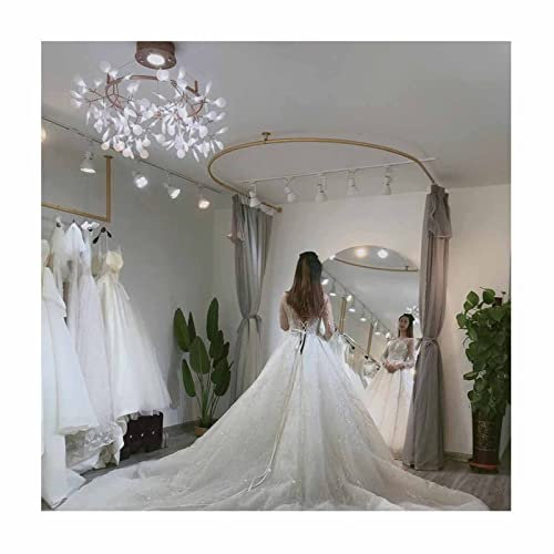 Tringle à Rideau de Douche en Forme de U, Nature Demi-Ovale Dressing Bureau Centre Commercial Cabine d'essayage, Protéger la Vie Privée Mobile Boutique de Mariée Cabine d'essayage