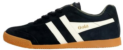 Gola Unisex Harrier Sneaker, Black/Off White/Khaki, 40 EU