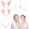 Elfenohren,2 Stück Elf Ears,2 Stück Retro Mond KopfKette+Kristall Kopfschmuck,Elfenohren Latex Schmuck,Cosplay Fairy Elfen Ohren,Karneval Halloween Kostüm Anime Party Cosplay Zubehör