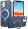 PuyaTeya Handyhülle für iPhone 11 Hülle,[mit Unsichtbarem Ständer ][mit MagSafe] Stoßfeste Kratzfeste Schutzhülle Anti-Fingerabdruck [Transluzente Matte] Hülle iPhone 11 6.1（Navy Blau）