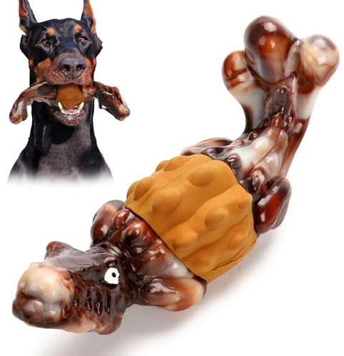 KGPERGU Dog Chew Toys for Aggressive Chewers Large/Medium Breed, Super Chewer Dog Toys, Indestructible Dog Toys, Interactive Dog Toys, Tough Dog Toys to Keep Them Busy, Bacon Flavor