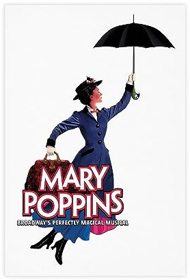Poster con musica di Mary Poppins, stampa artistica da parete per soggiorno, camera da letto, decorazione artistica da parete, senza cornice, 30 x 45 cm