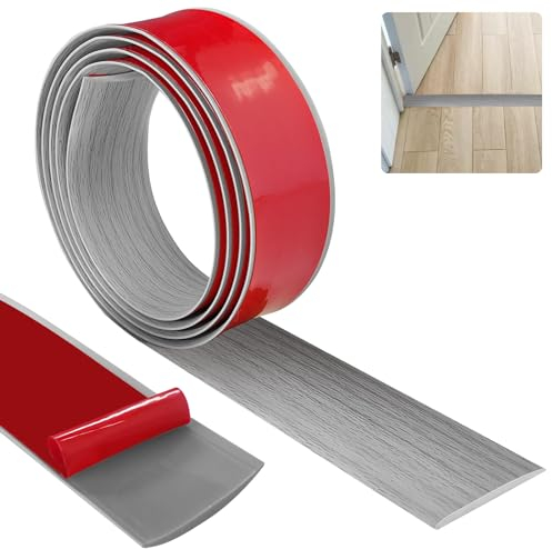 Bocguy Übergangsprofil 4cm*3.0m, Wasserdicht Selbstklebend Vinyl Übergang Sschiene, Boden-Leiste Zum Vinyl Übergangs für Fußböden, lexible Knickleiste Fugendichtungsband, Bodenprofil (Graue Maserung)