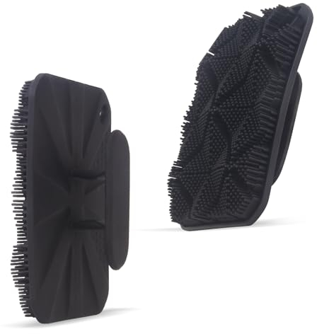 Brosse de Douche Douce pour le Corps en Silicone, Brosse Exfoliante pour Bain & Douche, Nettoyage Efficace & Hygiénique, Brosse de Massage (Noir)