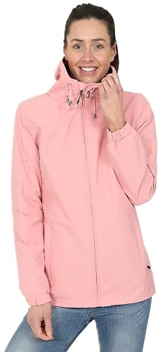 Blu Apparel Veste imperméable à capuche pour femme (10, rose)