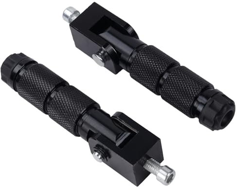 Larcele Cale Pied Arriere Moto, 1 Paire Repose-pieds Pliables pour Moto, Tige de Support Pliante à 90 Degrés, 8mm MT/JT-01 (Noir)
