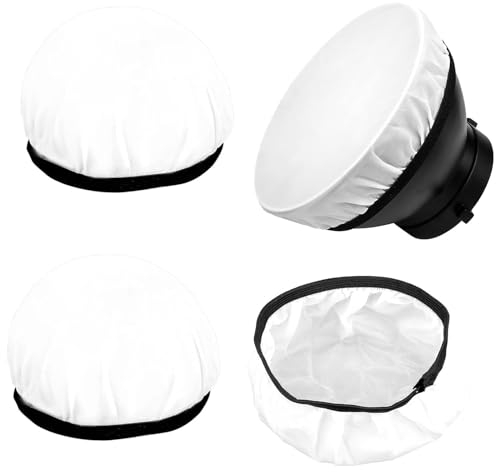 RSYHVG 4pcs 18cm/ 7 inch Diffuser Sock, Soft White Photography Diffuser Lamp Cover Diffuser Cover Cloth for Ring Light Flash Light