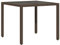 vidaXL Gartentisch mit Glasplatte, Terrassentisch Garten Esstisch, Gartenmöbel Terrassenmöbel, Tisch Balkontisch, Braun Poly Rattan