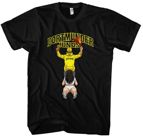 Blow Job, Bier & Fussball Dortmund Herren T-Shirt | Dortmund Trikot Dortmund Tshirt Fun Shirt Ultras Ruhrpott Supporter | Schwarz (S)