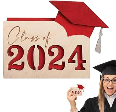 Kartenhalter für Absolventen – Holzklasse 2024 Abschluss-Geld- und Kartenhalter – Abschlusskarten-Organizer, Kartenbuchhalter für High School College
