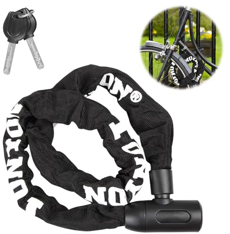 mizikuu Antivol de Vélo, 90 cm Cadenas de Bicyclette avec clé Chaîne Antivol Sécurisé Moto Cadenas avec Housse étanche pour Scooter, Vélo électrique, VTT, Moto, E-Bike