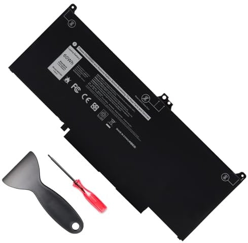 Glaxcidy MXV9V Laptop Akku für Dell Latitude 5300 5310 7300 7400 Latitude 5300 5310 2-in-1, Inspiron 7300 7306 2-in-1 Black Version E5300 E5310 E7300 E7400, P96G P97G P99G 5VC2M 829MX [7.6V/60Wh]