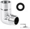 Shower Elbow Adapter, 135-Degree Lasting Copper G1/2 Elbow Shower Hose Connector for Hand and Wall-Mounted Accessories Adjustable to Directional Head Adapter Sliver Shower Arm Extension Connector